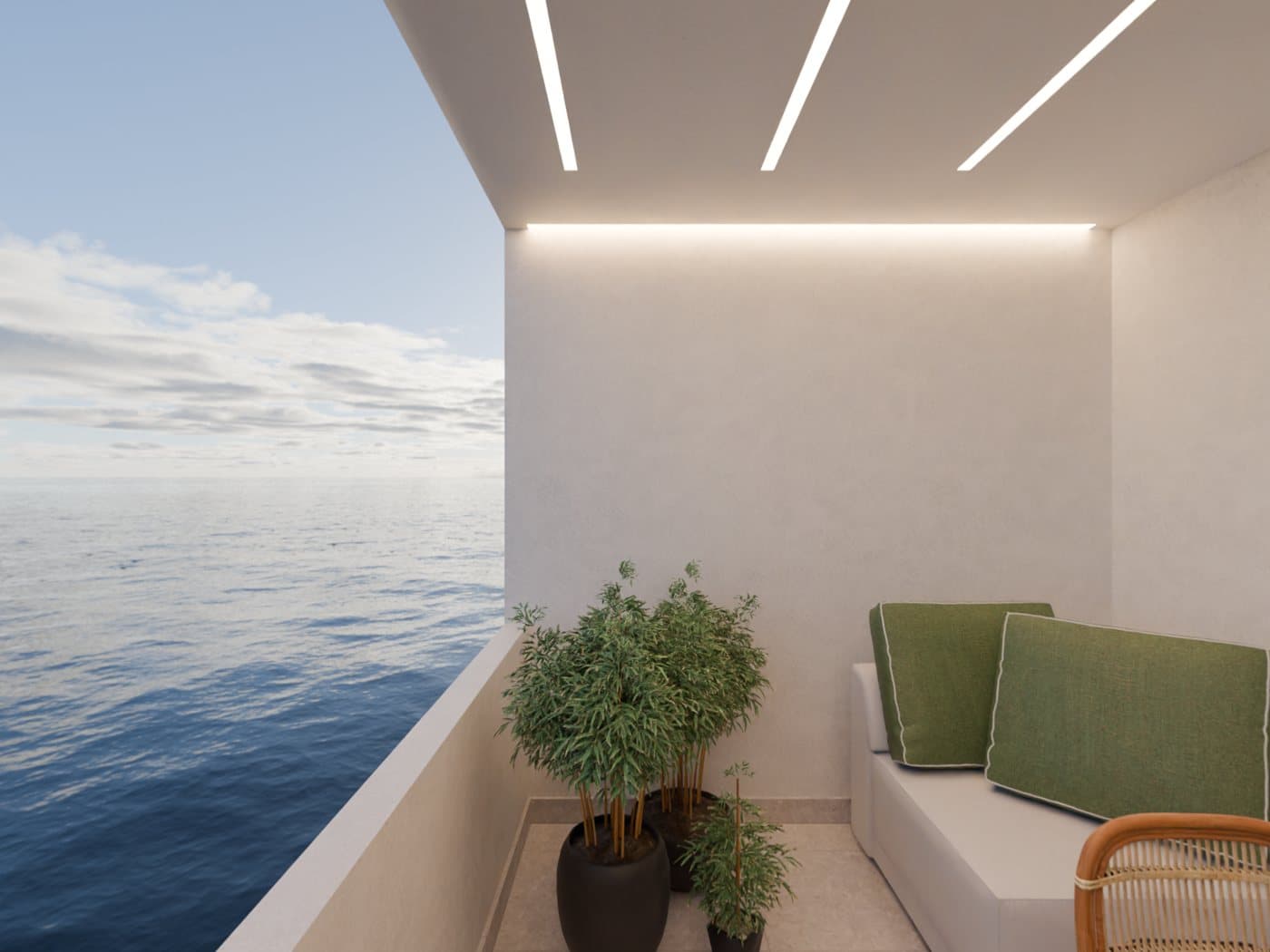 Balcony looking out to sea