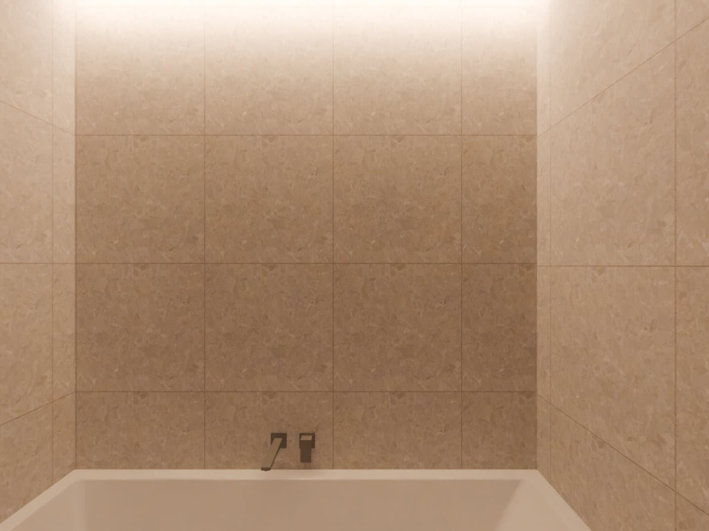 Bathroom, modelled and lit from a floor plan